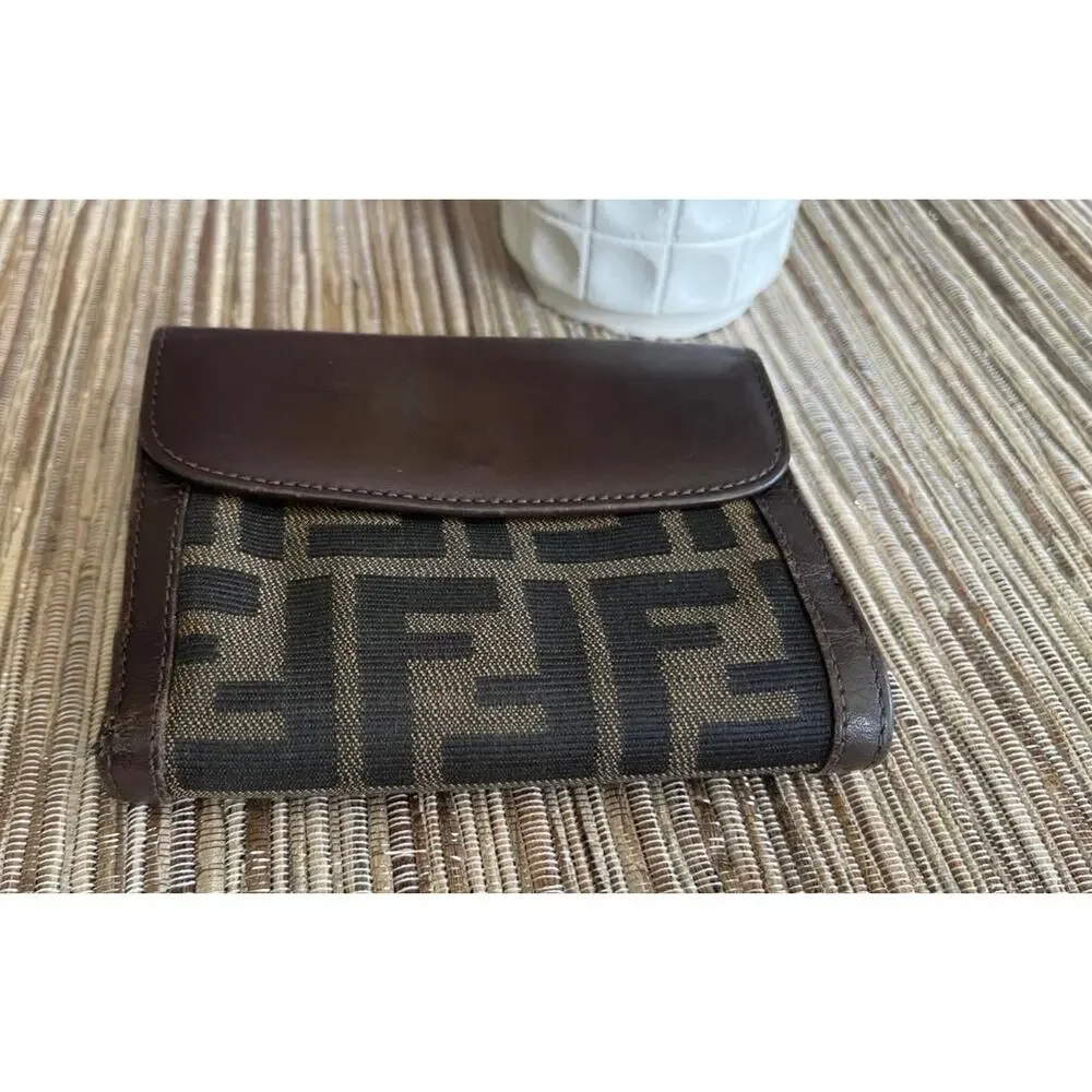 Fendi Zucca Print brown bifold wallet
